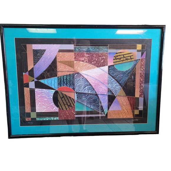 Keith Mallett framed Print "Eternity" renowned African American artist Matted